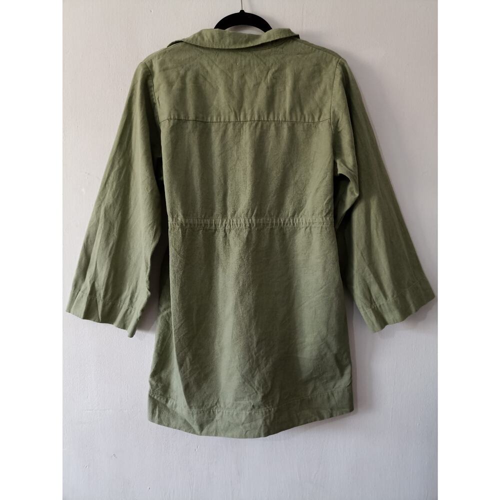 Aliya Wanek Evelyn‎ Jacket Sage Coconut Buttons Size S Hemp-Cotton Oversized - Picture 2 of 8